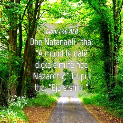 Picture 04 - Gjoni 1:46 ALB - Dhe Natanaeli i tha: “A mund të dalë diçka e - Bible Verse Picture