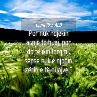 Picture 04 - Gjoni 10:5 ALB - Por nuk ndjekin asnjë të huaj, por do të ikin - Bible Verse Picture