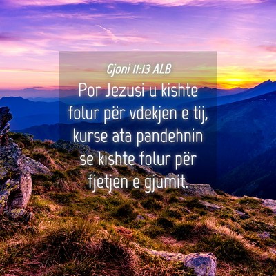 Picture 04 - Gjoni 11:13 ALB - Por Jezusi u kishte folur për vdekjen e tij, - Bible Verse Picture