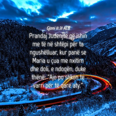 Picture 04 - Gjoni 11:31 ALB - Prandaj Judenjtë që ishin me të në shtëpi - Bible Verse Picture