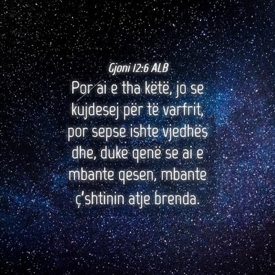 Picture 04 - Gjoni 12:6 ALB - Por ai e tha këtë, jo se kujdesej për të - Bible Verse Picture