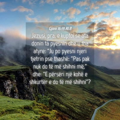 Picture 04 - Gjoni 16:19 ALB - Jezusi, pra, e kuptoi se ata donin ta pyesnin dhe - Bible Verse Picture