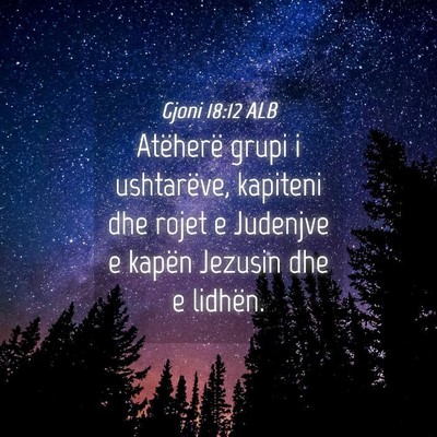 Picture 04 - Gjoni 18:12 ALB - Atëherë grupi i ushtarëve, kapiteni dhe rojet - Bible Verse Picture