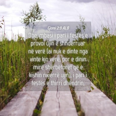 Picture 04 - Gjoni 2:9 ALB - Dhe, mbasi i pari i festës e provoi ujin e - Bible Verse Picture