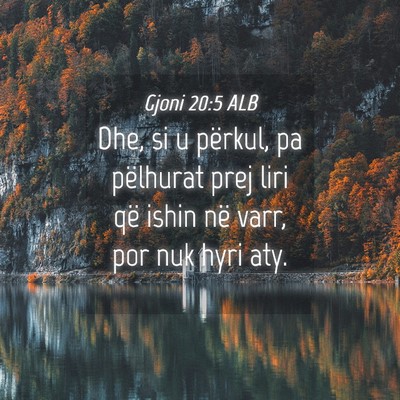 Picture 04 - Gjoni 20:5 ALB - Dhe, si u përkul, pa pëlhurat prej liri që - Bible Verse Picture