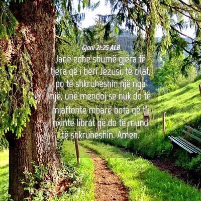 Picture 04 - Gjoni 21:25 ALB - Janë edhe shumë gjëra të tjera që i bëri - Bible Verse Picture