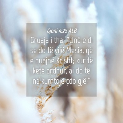 Picture 04 - Gjoni 4:25 ALB - Gruaja i tha: “Unë e di se do të vijë Mesia, - Bible Verse Picture