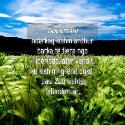 Picture 04 - Gjoni 6:23 ALB - ndërkaq kishin ardhur barka të tjera nga - Bible Verse Picture
