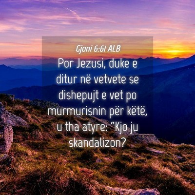 Picture 04 - Gjoni 6:61 ALB - Por Jezusi, duke e ditur në vetvete se dishepujt - Bible Verse Picture