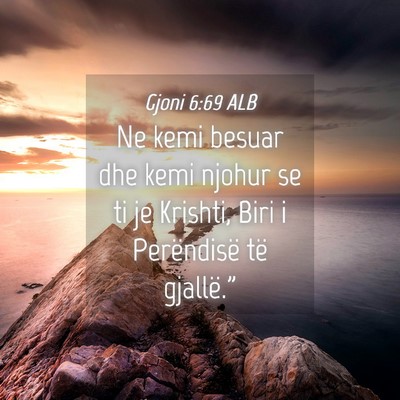 Picture 04 - Gjoni 6:69 ALB - Ne kemi besuar dhe kemi njohur se ti je Krishti, - Bible Verse Picture