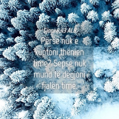 Picture 04 - Gjoni 8:43 ALB - Përse nuk e kuptoni thënien time? Sepse nuk - Bible Verse Picture