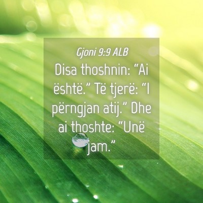 Picture 04 - Gjoni 9:9 ALB - Disa thoshnin: “Ai është.” Të tjerë: “I - Bible Verse Picture