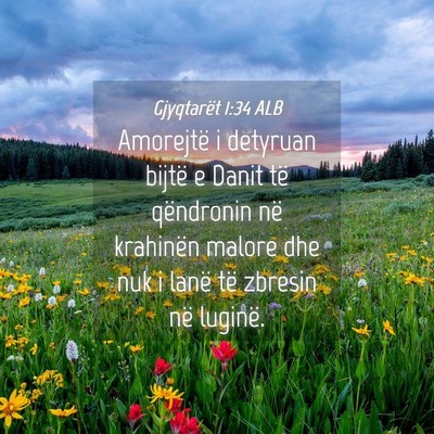 Picture 04 - Gjyqtarët 1:34 ALB - Amorejtë i detyruan bijtë e Danit të - Bible Verse Picture