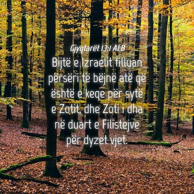 Picture 04 - Gjyqtarët 13:1 ALB - Bijtë e Izraelit filluan përsëri të bëjnë - Bible Verse Picture