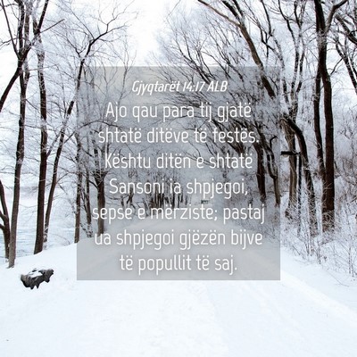 Picture 04 - Gjyqtarët 14:17 ALB - Ajo qau para tij gjatë shtatë ditëve të - Bible Verse Picture