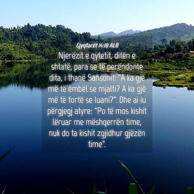Picture 04 - Gjyqtarët 14:18 ALB - Njerëzit e qytetit, ditën e shtatë, para se - Bible Verse Picture