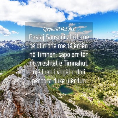 Picture 04 - Gjyqtarët 14:5 ALB - Pastaj Sansoni zbriti me të atin dhe me të - Bible Verse Picture