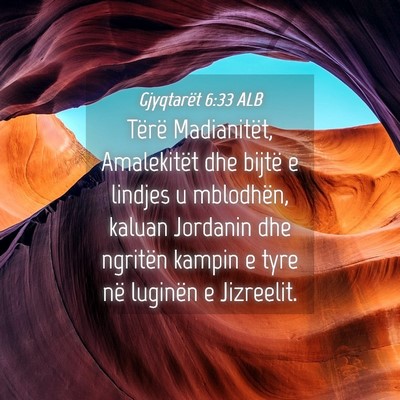 Picture 04 - Gjyqtarët 6:33 ALB - Tërë Madianitët, Amalekitët dhe bijtë e - Bible Verse Picture