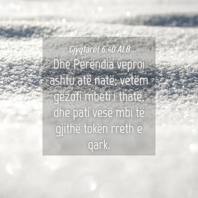 Picture 04 - Gjyqtarët 6:40 ALB - Dhe Perëndia veproi ashtu atë natë; vetëm - Bible Verse Picture