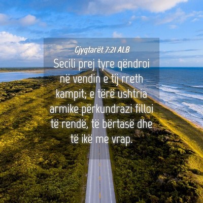Picture 04 - Gjyqtarët 7:21 ALB - Secili prej tyre qëndroi në vendin e tij rreth - Bible Verse Picture