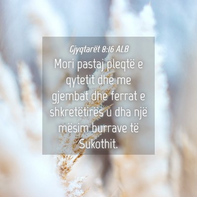 Picture 04 - Gjyqtarët 8:16 ALB - Mori pastaj pleqtë e qytetit dhe me gjembat dhe - Bible Verse Picture