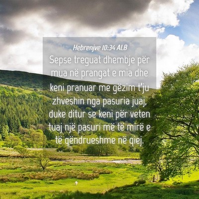 Picture 04 - Hebrenjve 10:34 ALB - Sepse treguat dhembje për mua në prangat e mia - Bible Verse Picture