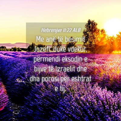 Picture 04 - Hebrenjve 11:22 ALB - Me anë të besimit Jozefi, duke vdekur, - Bible Verse Picture