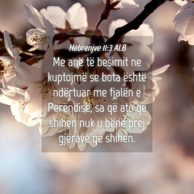 Picture 04 - Hebrenjve 11:3 ALB - Me anë të besimit ne kuptojmë se bota është - Bible Verse Picture