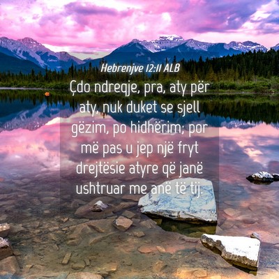 Picture 04 - Hebrenjve 12:11 ALB - Çdo ndreqje, pra, aty për aty, nuk duket se - Bible Verse Picture