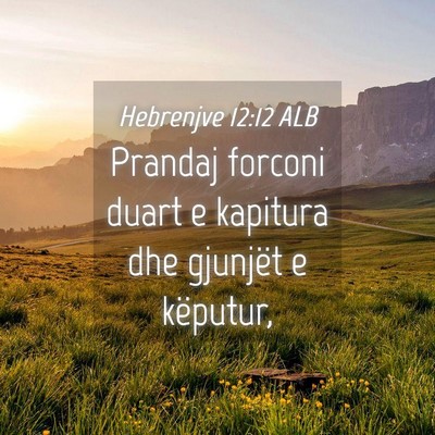 Picture 04 - Hebrenjve 12:12 ALB - Prandaj forconi duart e kapitura dhe gjunjët e - Bible Verse Picture