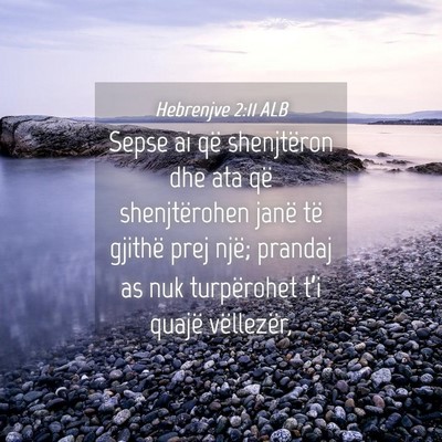 Picture 04 - Hebrenjve 2:11 ALB - Sepse ai që shenjtëron dhe ata që - Bible Verse Picture