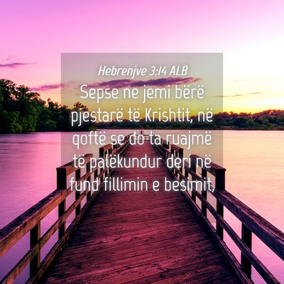 Picture 04 - Hebrenjve 3:14 ALB - Sepse ne jemi bërë pjestarë të Krishtit, në - Bible Verse Picture
