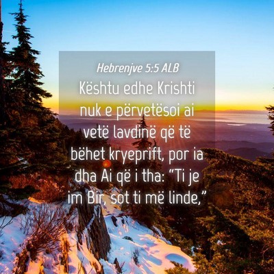 Picture 04 - Hebrenjve 5:5 ALB - Kështu edhe Krishti nuk e përvetësoi ai vetë - Bible Verse Picture