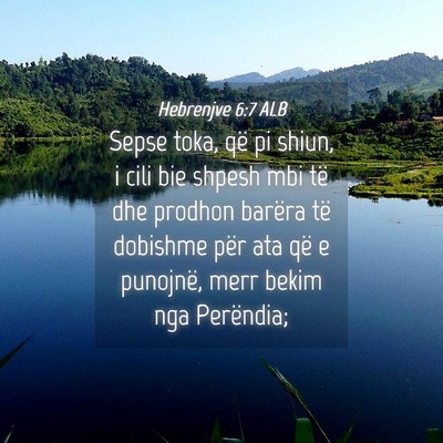 Picture 04 - Hebrenjve 6:7 ALB - Sepse toka, që pi shiun, i cili bie shpesh mbi - Bible Verse Picture
