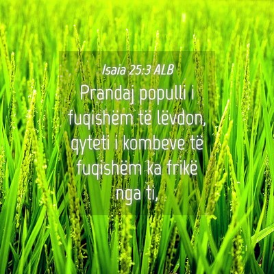 Picture 04 - Isaia 25:3 ALB - Prandaj populli i fuqishëm të lëvdon, qyteti i - Bible Verse Picture