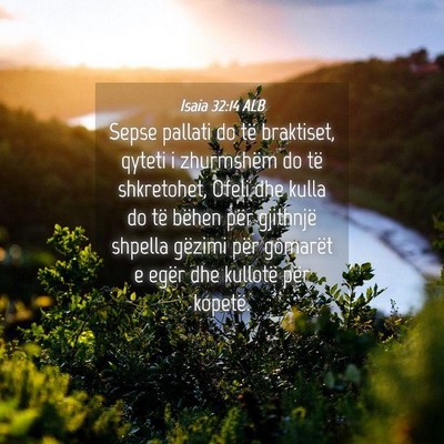 Picture 04 - Isaia 32:14 ALB - Sepse pallati do të braktiset, qyteti i - Bible Verse Picture
