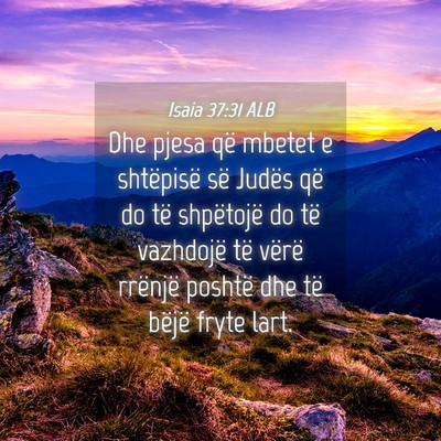 Picture 04 - Isaia 37:31 ALB - Dhe pjesa që mbetet e shtëpisë së Judës që - Bible Verse Picture
