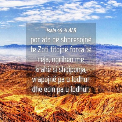 Picture 04 - Isaia 40:31 ALB - por ata që shpresojnë te Zoti fitojnë forca - Bible Verse Picture