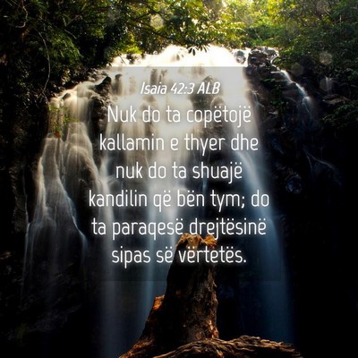 Picture 04 - Isaia 42:3 ALB - Nuk do ta copëtojë kallamin e thyer dhe nuk do - Bible Verse Picture