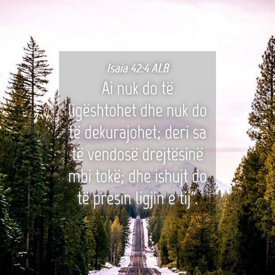 Picture 04 - Isaia 42:4 ALB - Ai nuk do të ligështohet dhe nuk do të - Bible Verse Picture