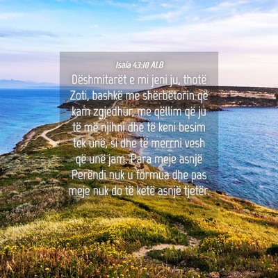 Picture 04 - Isaia 43:10 ALB - Dëshmitarët e mi jeni ju, thotë Zoti, bashkë - Bible Verse Picture