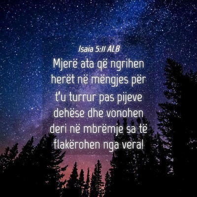 Picture 04 - Isaia 5:11 ALB - Mjerë ata që ngrihen herët në mëngjes për - Bible Verse Picture