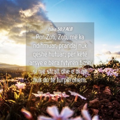 Picture 04 - Isaia 50:7 ALB - Por Zoti, Zoti, më ka ndihmuar, prandaj nuk - Bible Verse Picture