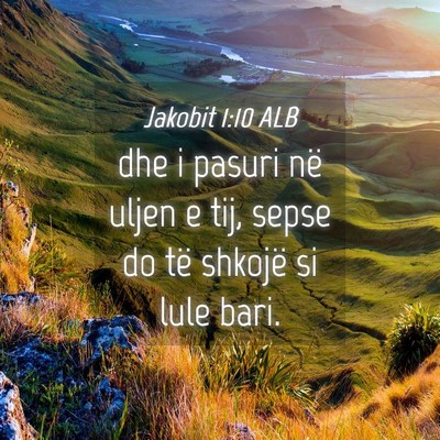 Picture 04 - Jakobit 1:10 ALB - dhe i pasuri në uljen e tij, sepse do të - Bible Verse Picture