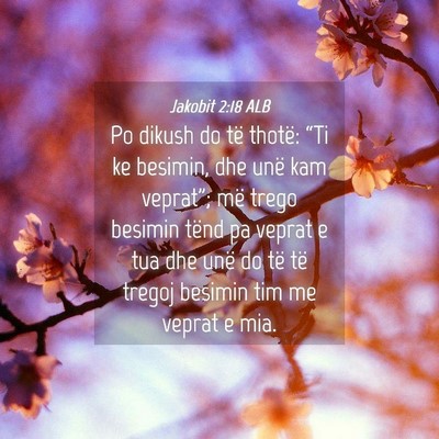 Picture 04 - Jakobit 2:18 ALB - Po dikush do të thotë: “Ti ke besimin, dhe - Bible Verse Picture