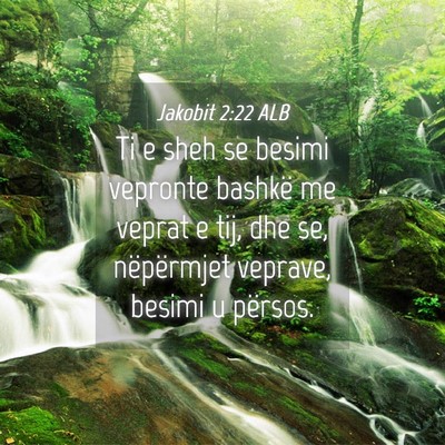 Picture 04 - Jakobit 2:22 ALB - Ti e sheh se besimi vepronte bashkë me veprat e - Bible Verse Picture