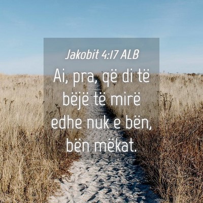 Picture 04 - Jakobit 4:17 ALB - Ai, pra, që di të bëjë të mirë edhe nuk e - Bible Verse Picture