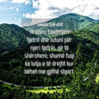 Picture 04 - Jakobit 5:16 ALB - Rrëfeni fajet njeri tjetrit dhe lutuni për - Bible Verse Picture