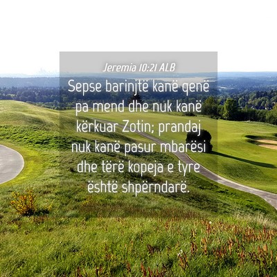 Picture 04 - Jeremia 10:21 ALB - Sepse barinjtë kanë qenë pa mend dhe nuk kanë - Bible Verse Picture