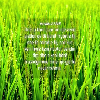 Picture 04 - Jeremia 2:7 ALB - Unë ju kam çuar në një vend pjellor që të - Bible Verse Picture